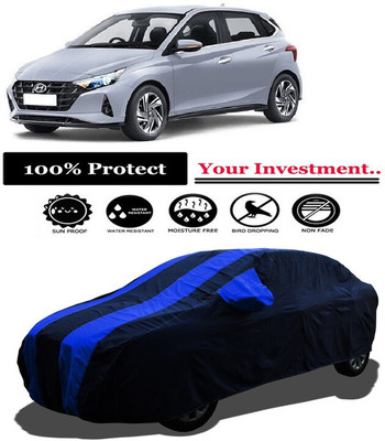 Amexride Car Cover For Hyundai i20 Asta(O) with sunroof (With Mirror Pockets)(Multicolor)