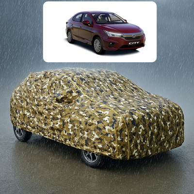 PAGORA Car Cover For Honda City i-Dtec (With Mirror Pockets)(Yellow, White)