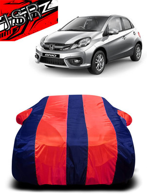J S R Car Cover For Honda Brio (With Mirror Pockets)(Red, Blue)