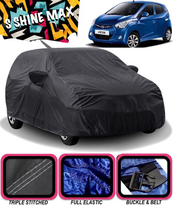 S Shine Max Car Cover For Hyundai Eon (With Mirror Pockets)(Black)
