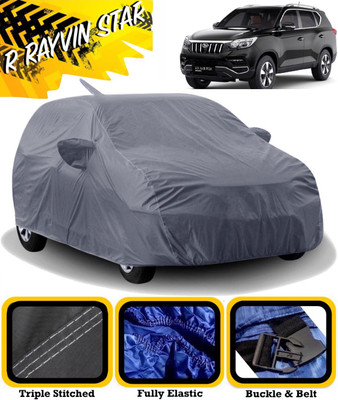 R Rayvin Star Car Cover For Mahindra Alturas G4 (With Mirror Pockets)(Grey)