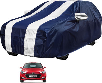 Auto Hub Car Cover For Hyundai Elite i20 (With Mirror Pockets)(Blue, White)