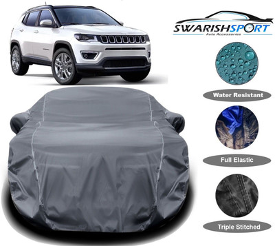 Swarish Car Cover For Jeep Compass (With Mirror Pockets)(Grey)