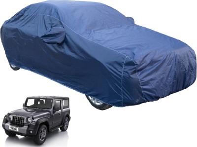 Auto Hub Car Cover For Mahindra Thar (With Mirror Pockets)(Blue)