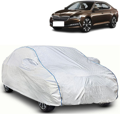 WSK Car Cover For Kia Seltos GTK 1.4 (With Mirror Pockets)(Silver, Blue)