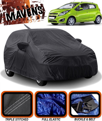 MAVENS Car Cover For Chevrolet Beat (With Mirror Pockets)(Black)