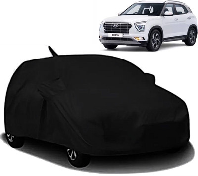 AXLOZ Car Cover For Hyundai Creta (With Mirror Pockets)(Black)
