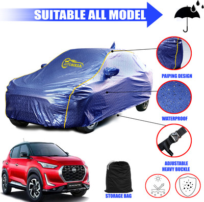 AUTOBIRSA Car Cover For Nissan Magnite (With Mirror Pockets)(Silver, Blue, For 2020, 2021, 2022, 2023, 2024 Models)