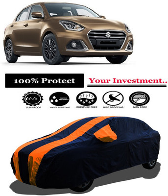 Amexride Car Cover For Maruti Suzuki Swift Dzire ZXI 1.2 Petrol (With Mirror Pockets)(Orange)