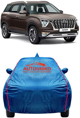 autouniko Car Cover For Hyundai Alcazar (With Mirror Pockets)(Blue)