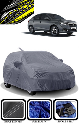 FRONCH Car Cover For Honda Amaze SX i-DTEC (With Mirror Pockets)(Grey)