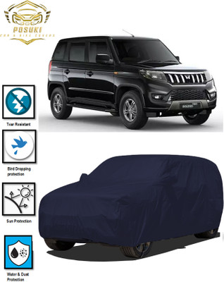POSUKI Car Cover For Mahindra Bolero (With Mirror Pockets)(Blue)
