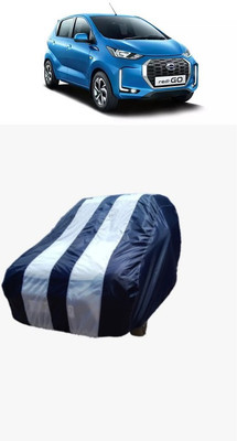 ATBROTHERS Car Cover For Datsun Redi-Go S Petrol (Without Mirror Pockets)(White, Blue)