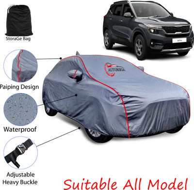 AUTOBIRSA Car Cover For Kia SELTOS (With Mirror Pockets)(Grey)