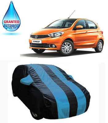 RRZ Car Cover For Tata Tiago (With Mirror Pockets)(Black, Blue, For 2020 Models)