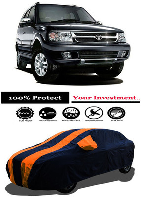 Amexride Car Cover For Tata Safari VTT EX (With Mirror Pockets)(Orange)