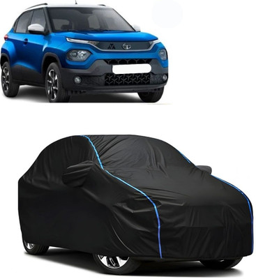 Autohaux Car Cover For Tata Punch (With Mirror Pockets)(Black, Blue)