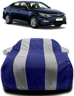 Autoprime Car Cover For Kia Optima (With Mirror Pockets)(White, Blue)
