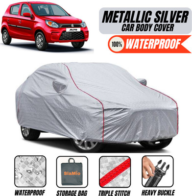 Slamio Car Cover For Maruti Suzuki Alto 800 (With Mirror Pockets)(Silver)