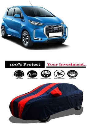 Amexride Car Cover For Datsun Redi-Go A Petrol (With Mirror Pockets)(Red)