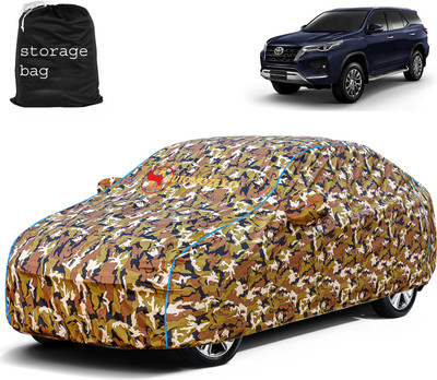 AUTOMOZEXO Car Cover For Toyota Fortuner (With Mirror Pockets)(Multicolor)