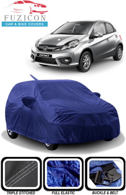 FUZICON Car Cover For Honda Brio (With Mirror Pockets)(Blue)