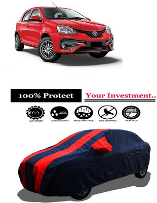 Amexride Car Cover For Toyota Etios Liva (With Mirror Pockets)(Red)
