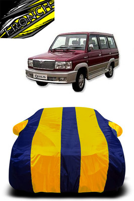 FRONCH Car Cover For Toyota Qualis FS B6 (With Mirror Pockets)(Yellow, Blue)