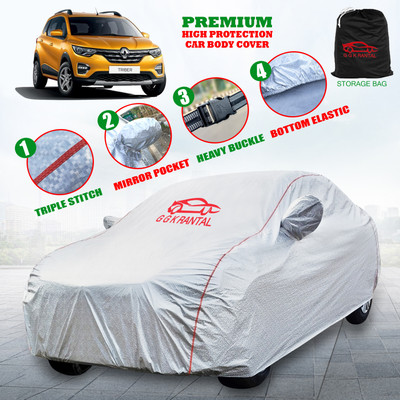 G G K RANTAL Car Cover For Renault Triber (With Mirror Pockets)(Silver, For 2019, 2020, 2021, 2022, 2023, 2024 Models)