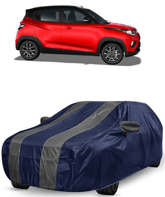 ANTOFY Car Cover For Mahindra KUV100 NXT D75 K8 Dual Tone (With Mirror Pockets)(Grey, Blue)