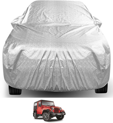 Auto Hub Car Cover For Mahindra Thar (With Mirror Pockets)(Silver)