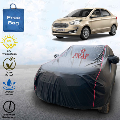 Frap Car Cover For Ford Aspire (With Mirror Pockets)(Black, Red)