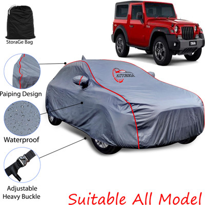 AUTOBIRSA Car Cover For Mahindra Thar (With Mirror Pockets)(Grey)