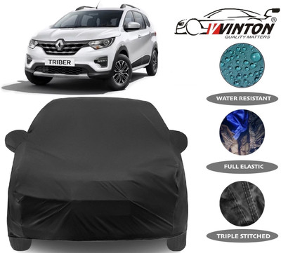 V VINTON Car Cover For Renault Triber (With Mirror Pockets)(Black)