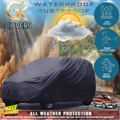 Tamanchi Autocare Car Cover For Chevrolet Tavera (With Mirror Pockets)(Black)