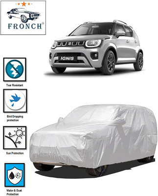 FRONCH Car Cover For Maruti Suzuki Ignis (With Mirror Pockets)(Silver)