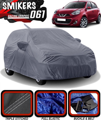 SMIKERS Car Cover For Nissan Micra (With Mirror Pockets)(Grey)