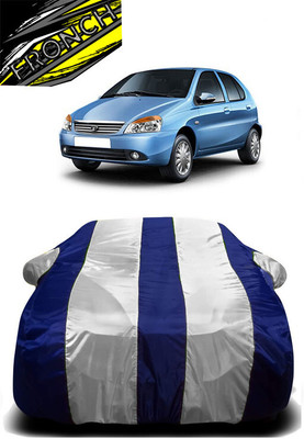 FRONCH Car Cover For Tata Indica DLX (With Mirror Pockets)(White, Blue)