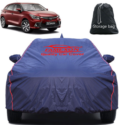 FAMEXON Car Cover For Toyota Glanza, Glanza G CVT (With Mirror Pockets)(Blue)