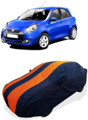 QLAX Car Cover For Maruti Pulse RxZ (With Mirror Pockets)(Orange)