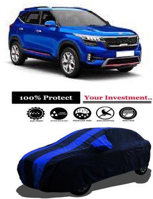 Amexride Car Cover For Kia Seltos HTX 1.5 Diesel (With Mirror Pockets)(Multicolor)