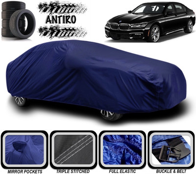 ANTIRO Car Cover For BMW 7 Series (With Mirror Pockets)(Blue)