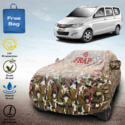 Frap Car Cover For Chevrolet Enjoy (With Mirror Pockets)(Multicolor, Red)