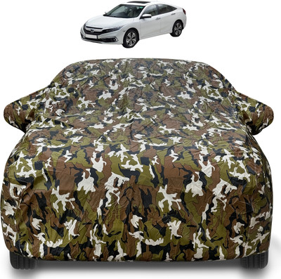 Auto Hub Car Cover For Honda Civic (With Mirror Pockets)(Brown)