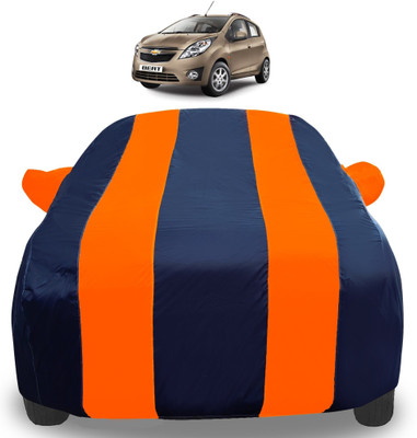Auto Hub Car Cover For Chevrolet Beat (With Mirror Pockets)(Orange)