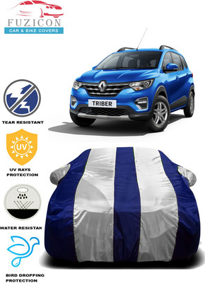 FUZICON Car Cover For Renault Triber RXT Petrol (With Mirror Pockets)(White, Blue)