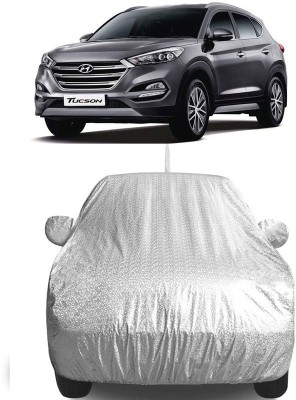 DRJ TECHNO Car Cover For Hyundai Tucson (With Mirror Pockets)(Silver, For 2013 Models)