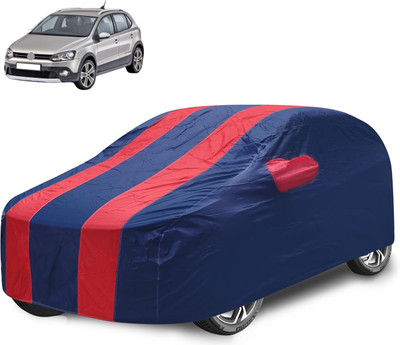 Caronix Car Cover For Volkswagen Polo Cross (With Mirror Pockets)(Red)
