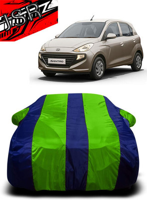 J S R Car Cover For Hyundai Santro Xing (With Mirror Pockets)(Green, Blue)