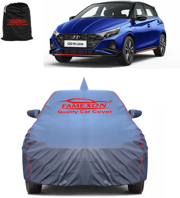 FAMEXON Car Cover For Hyundai Elite i20 (With Mirror Pockets)(Grey)